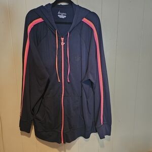 Lane Bryant Dark Blue Jacket with Bright Red Zipper